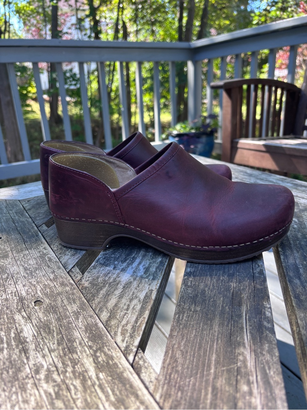 Dansko Brenna Burgundy Leather Slip-On Clog